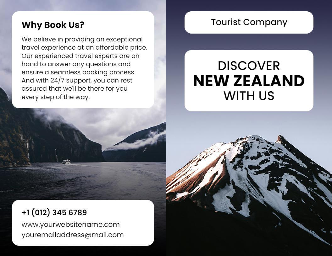 Explore New Zealand Scenic Travel Experience Brochure Template