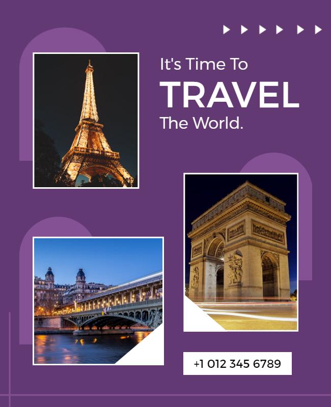 Explore Paris Travel Destination Flyer Template