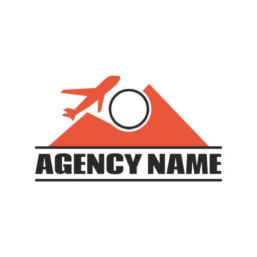 Explore Stunning Mountains with Airplane Travel Agency Logo Template