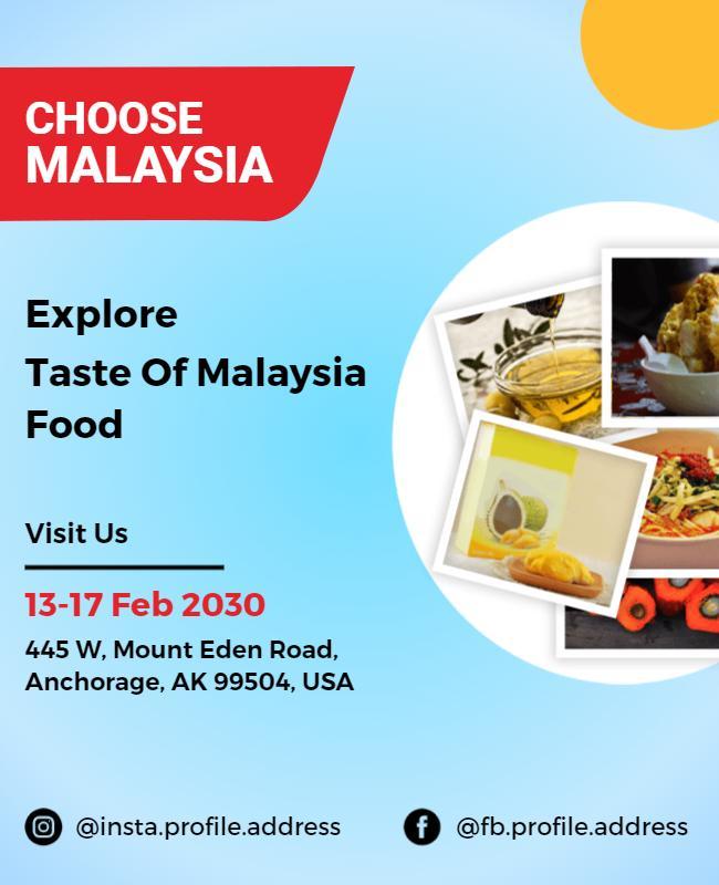 Explore Taste Of Malaysian Cuisine Flyer Template