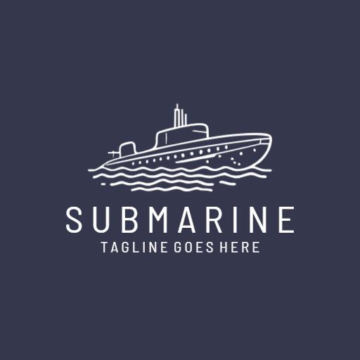Explore the Depths of the Ocean with Submarine Logo Template