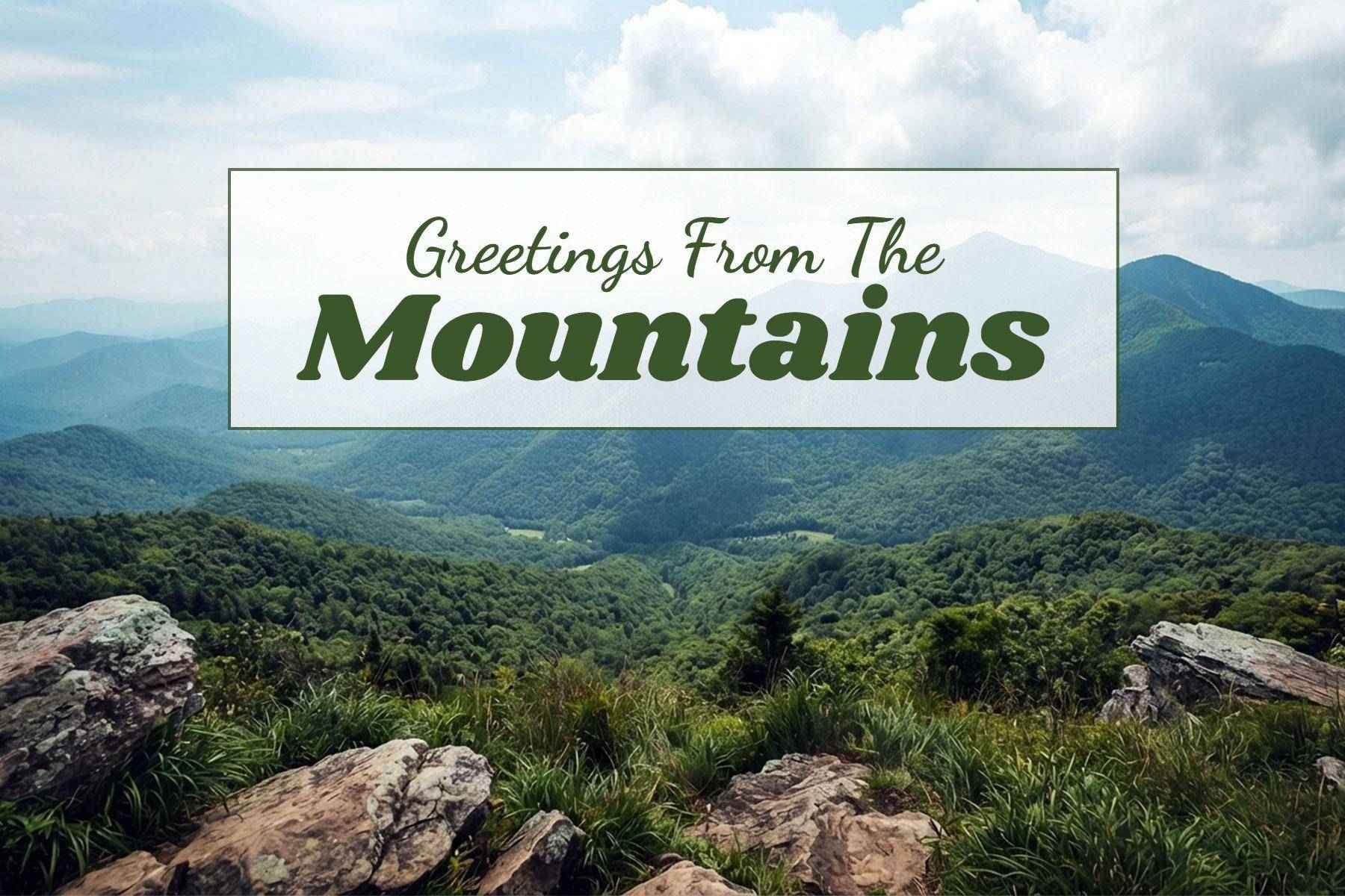 Explore the Mountains Travel Greetings Postcard Template