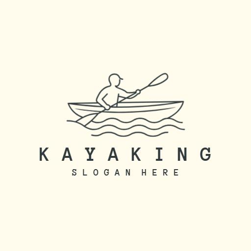 Explore Tranquil Waters with Engaging Kayaking Logo Template