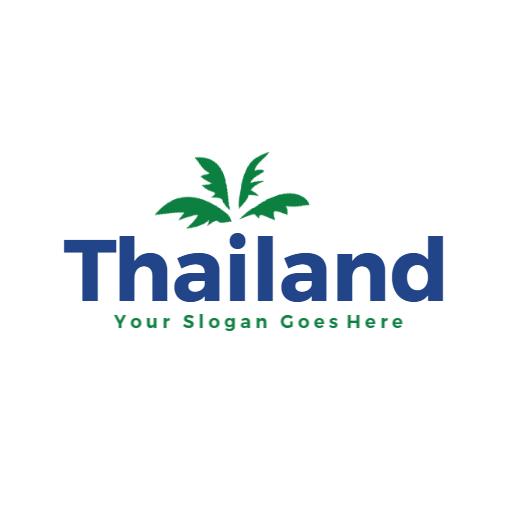 Explore Tropical Thailand with Lush Palm Trees and Beaches Logo Template