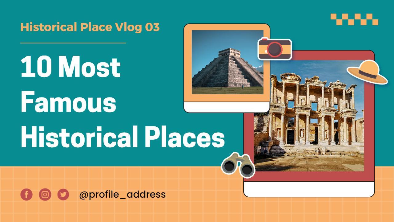 Exploring Iconic Historical Places Vlog Trending YouTube Thumbnail Template