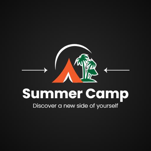 Exploring Nature and Adventure at Summer Camp Logo Template