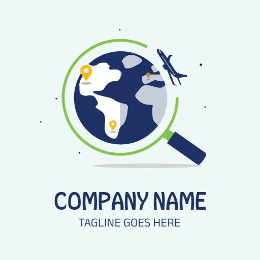Exploring the World with Magnifying Glass Travel Logo Template