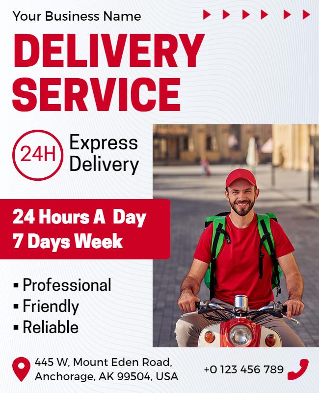 Express 24 Hour Delivery Service Flyer Template