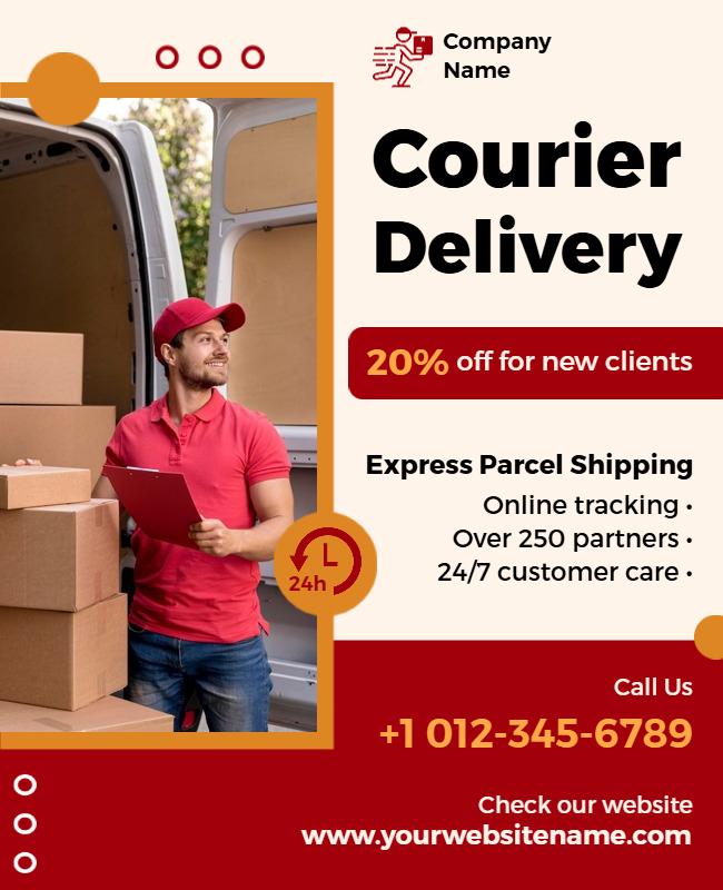 Express Parcel Shipping Services Flyer Template