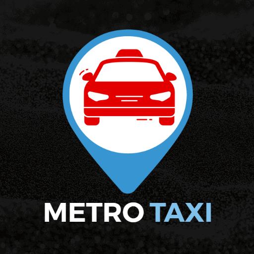 Express Your Ride with Bright Red Metro Taxi Logo Template