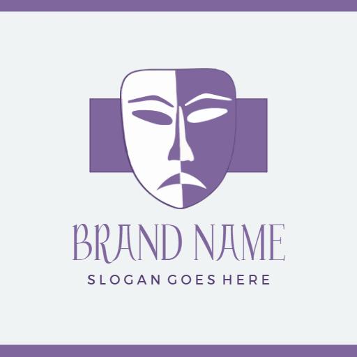 Expressing Emotion and Artistry Through Dramatic Masks Logo Template