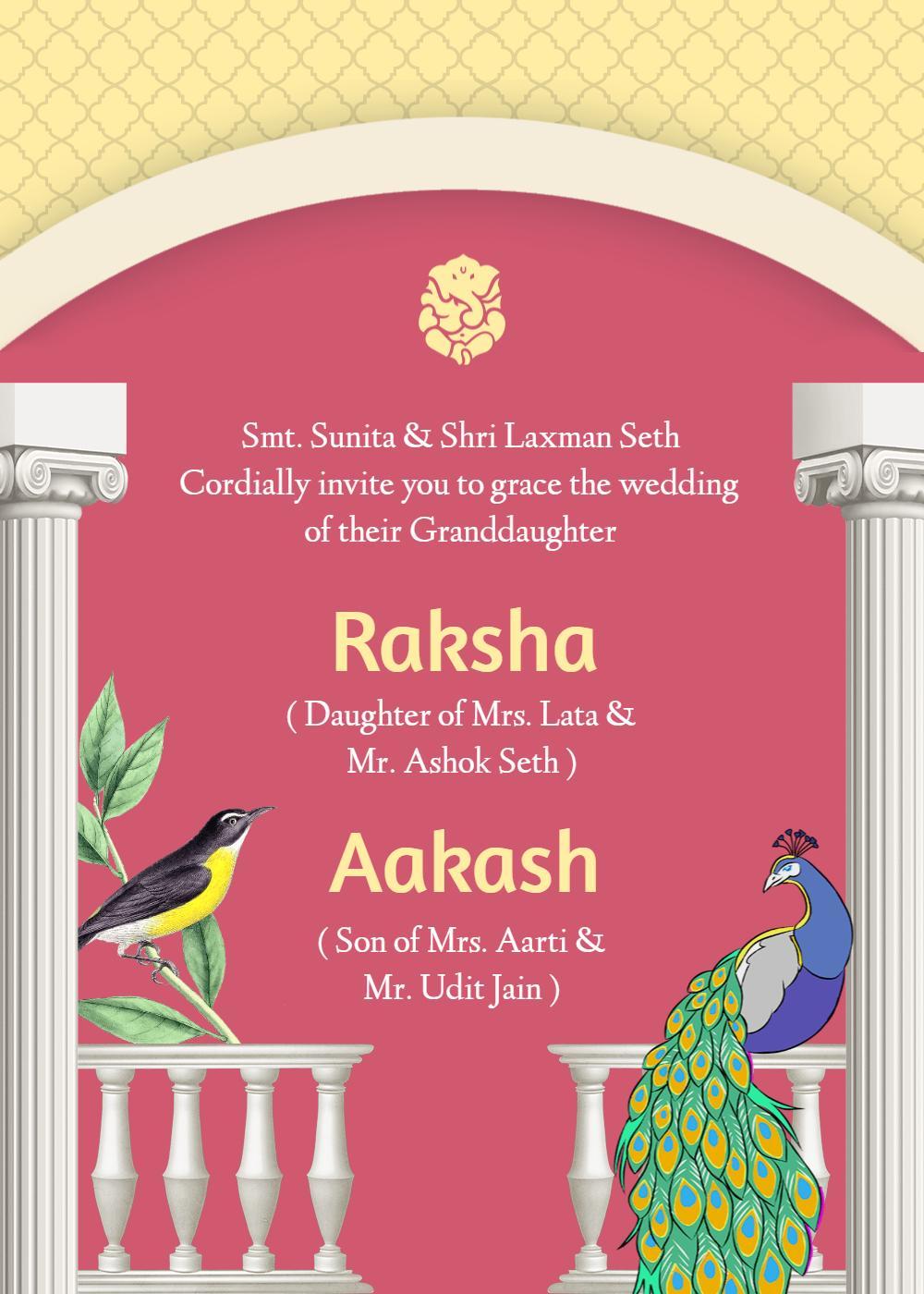 Exquisite Indian Wedding Ceremony Celebration Invitation Template