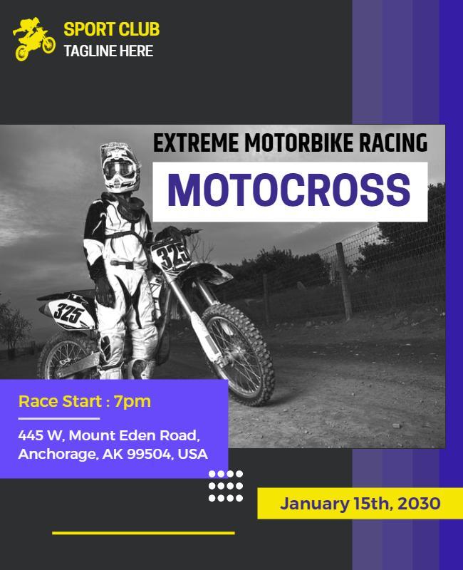 Extreme Motorbike Racing Motocross Event Flyer Template