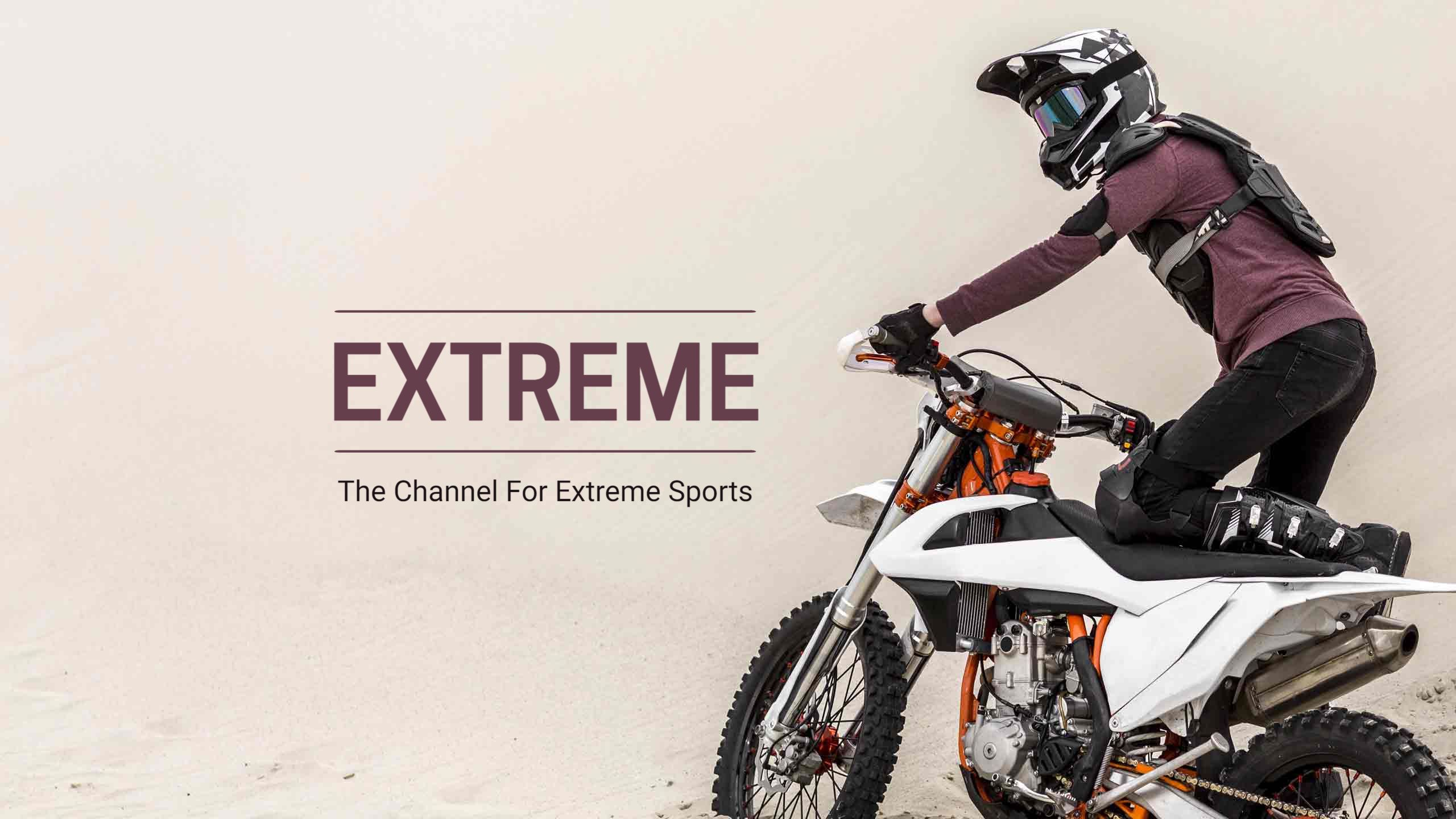 Extreme Sports Adventure with Motorcycle Focus YouTube Banner Template