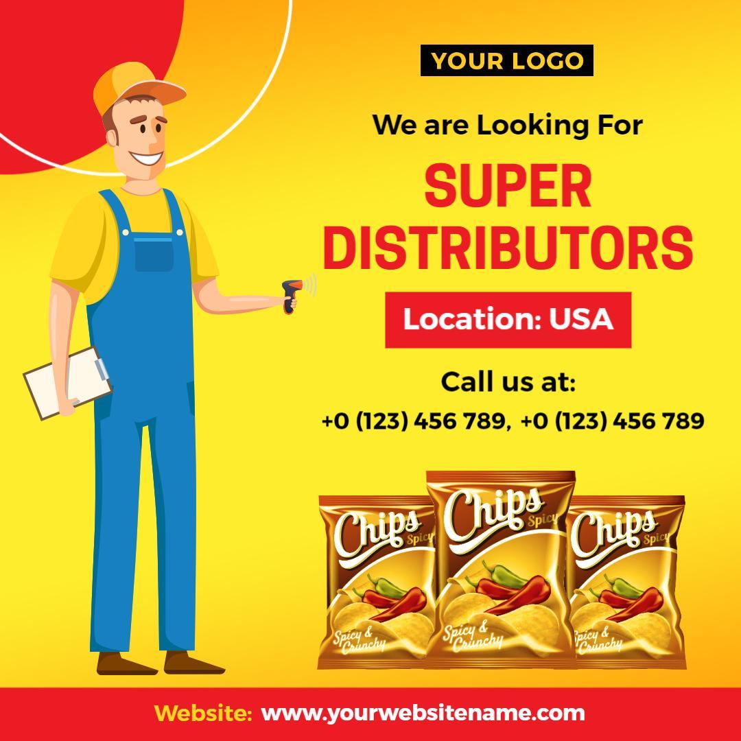 Eye-Catching Distributor Recruitment for Snack Brand Ad Template