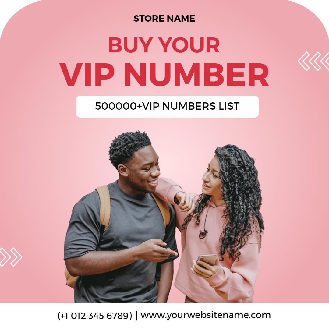 Eye-Catching Pink VIP Number Purchase Promotion Ad Template