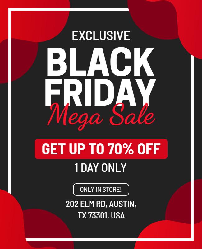 Eye-Catching Red Black Friday Discount Event Flyer Template