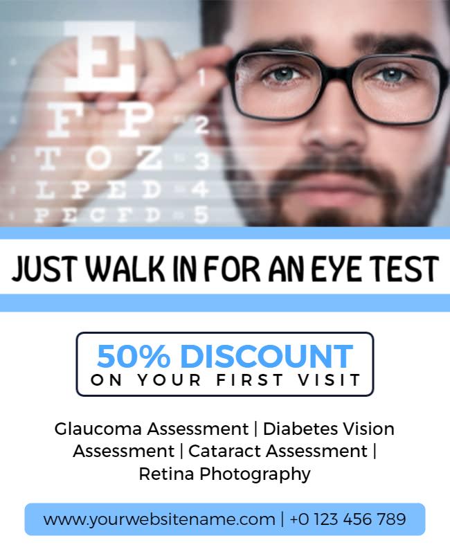 Eye Test and Vision Care Promotional Flyer Template