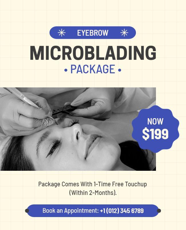 Eyebrow Microblading Promotional Flyer Template