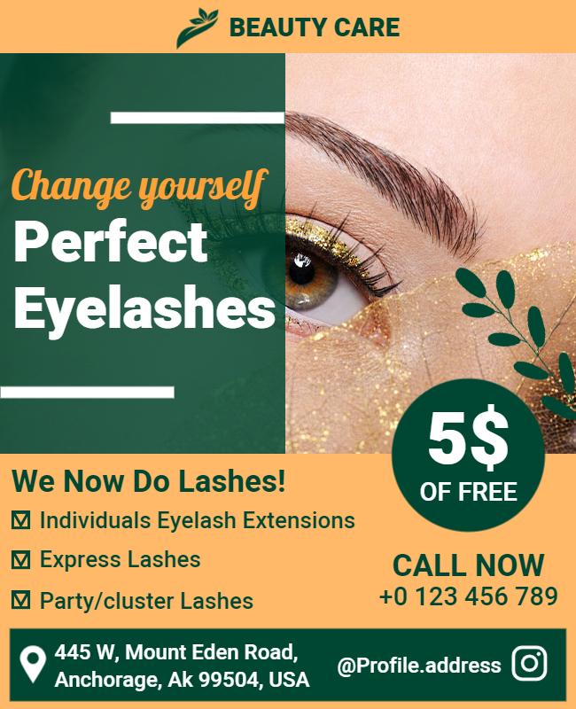 Eyelash Extension Beauty Service Flyer Template