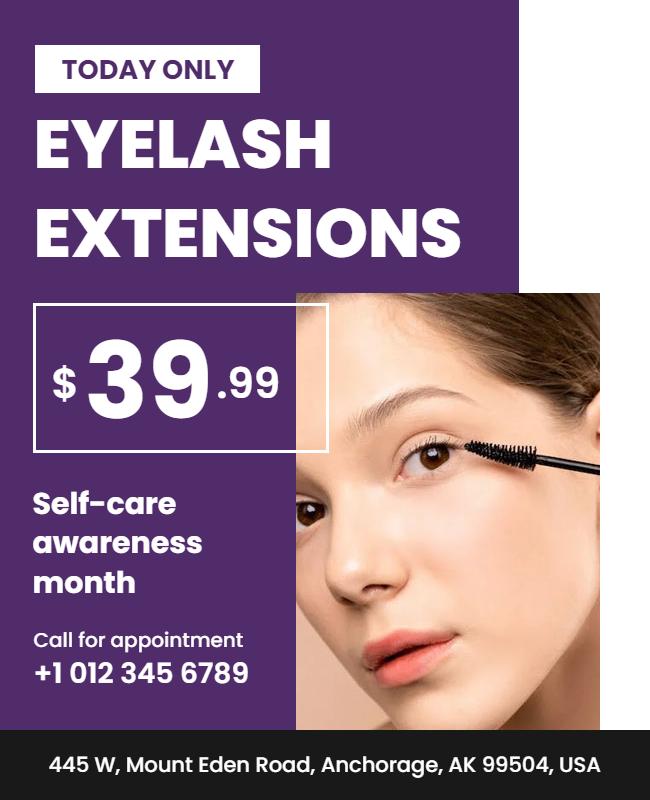 Eyelash Extension Promotion Flyer Template