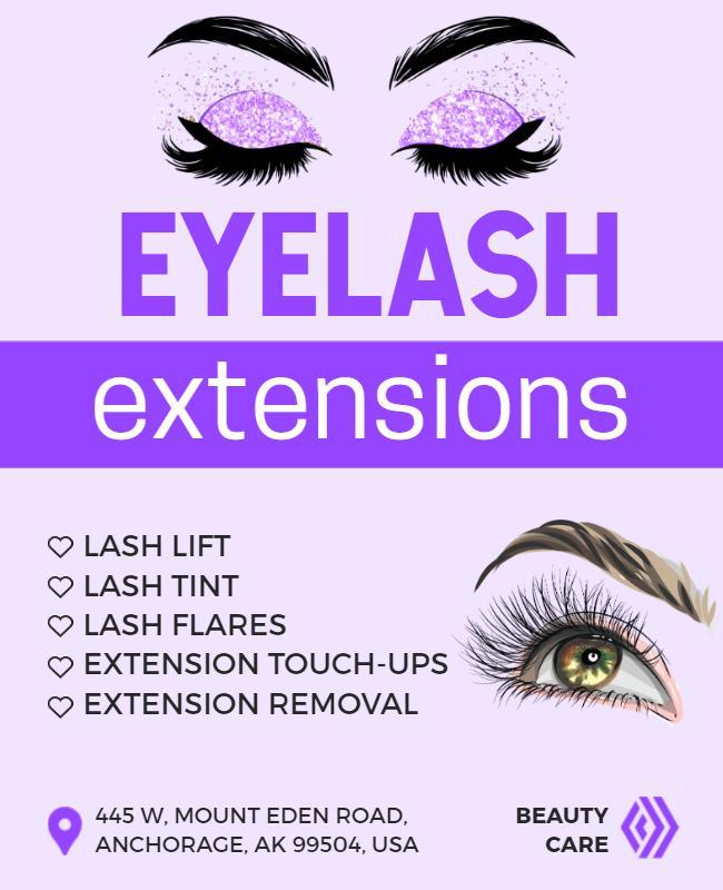 Eyelash Extensions Beauty Services Flyer Template