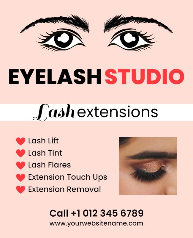 Eyelash Extensions Studio Services Flyer Template