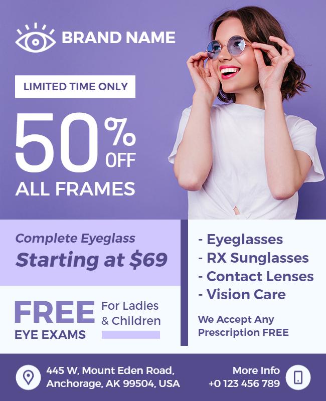 Eyewear Sale and Free Exam Flyer Template