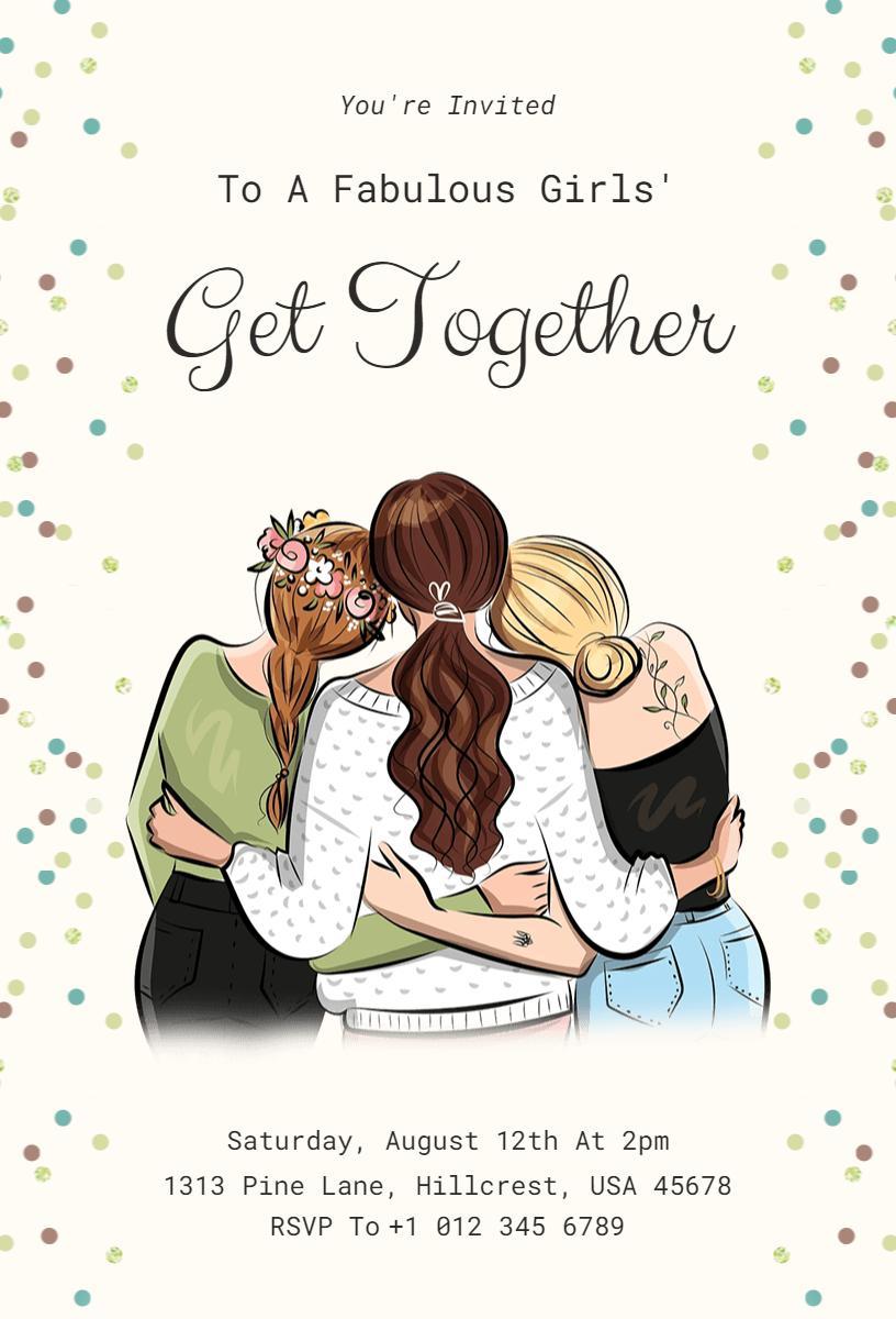 Fabulous Girls' Friendship Get Together Invitation Template