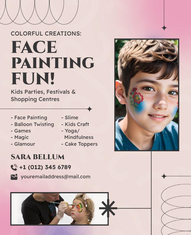 Face Painting Kids Party Event Flyer Template