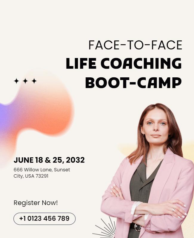 Face to Face Life Coaching Boot Camp Flyer Template