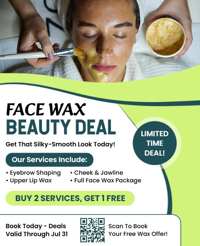 Face Wax Service Beauty Deal Flyer Template