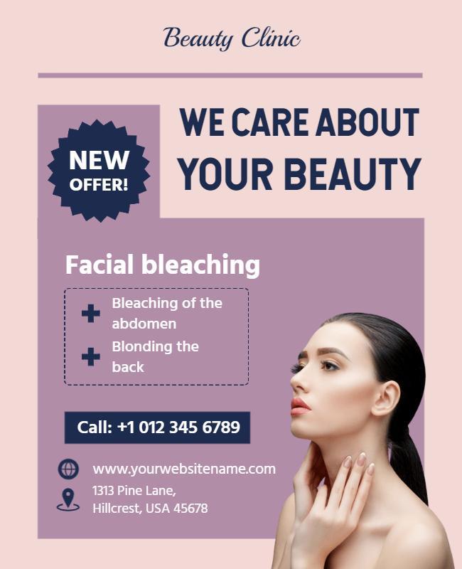 Facial Bleaching Beauty Clinic Flyer Template