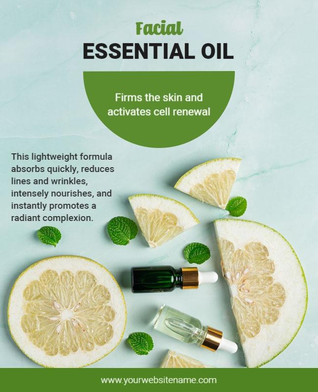 Facial Essential Oil Product Promotion Flyer Template