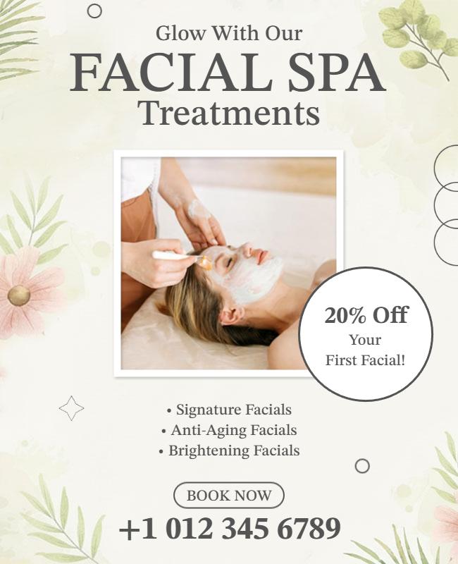 Facial Spa Treatment Promotion Flyer Template