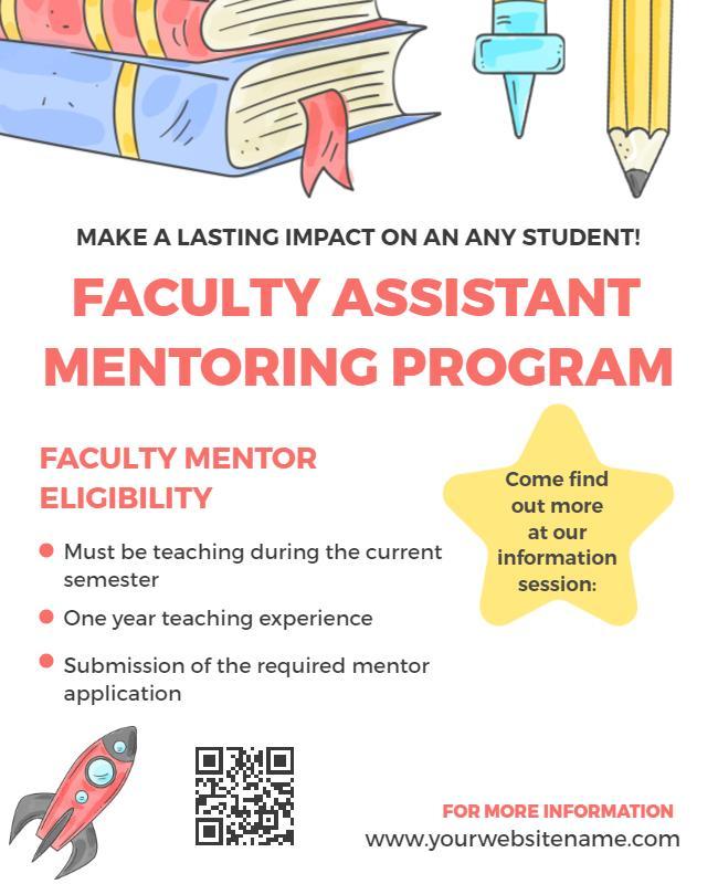 Faculty Assistant Mentoring Program Informational Flyer Template