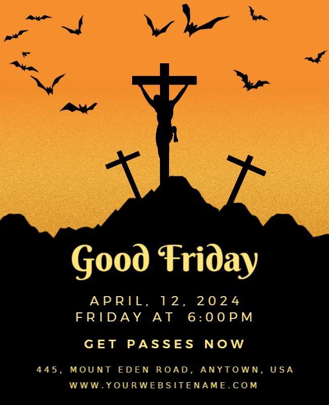 Faded Orange Good Friday Flyer Template