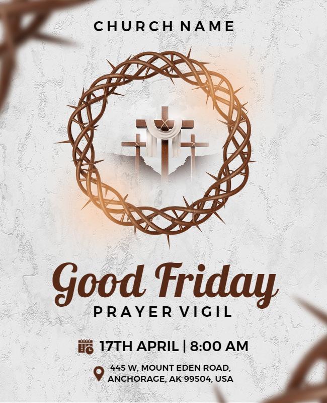 Faith-Based Good Friday Prayer Vigil Poster Template