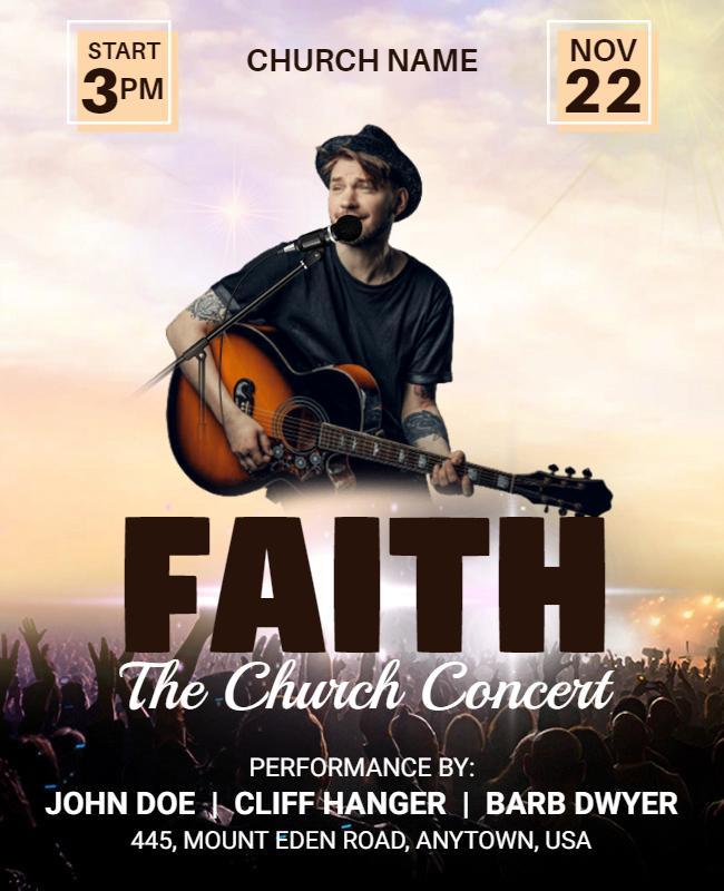 Faith Church Concert Promotional Flyer Template