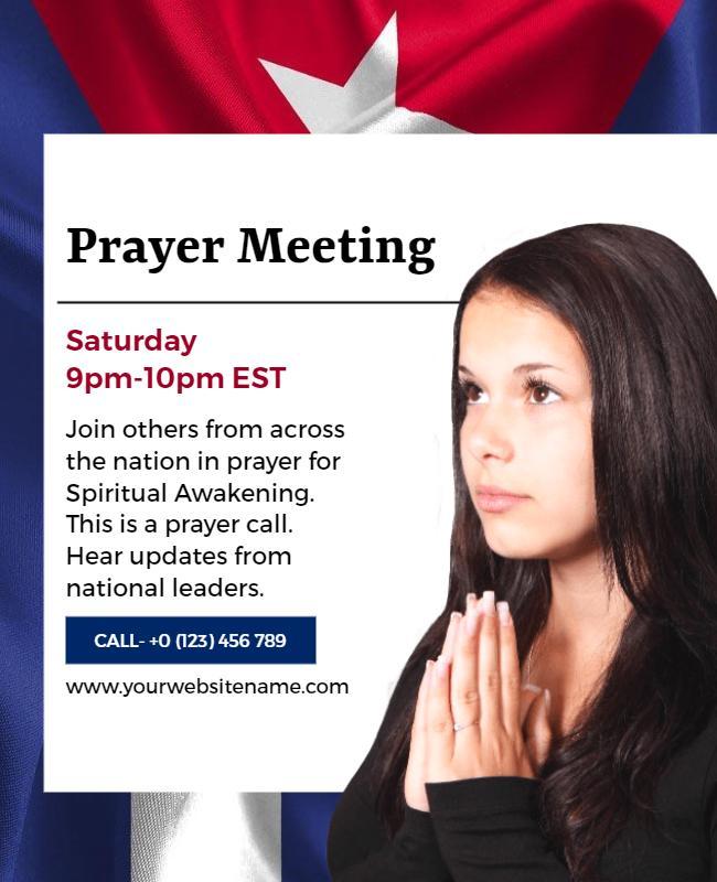 Faith-Focused Spiritual Awakening Prayer Meeting Poster Template