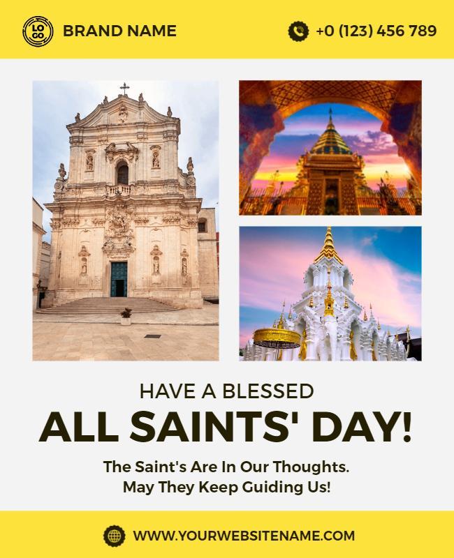 Faith-Inspired Celebratory All Saints' Day Poster Template