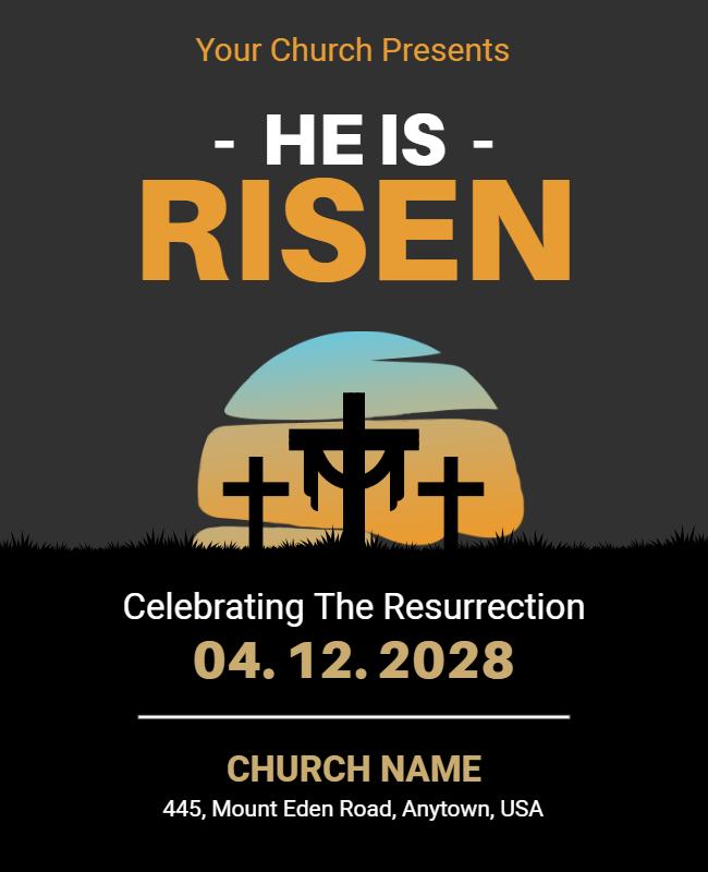 Faith-Inspired Resurrection Celebration Poster Template