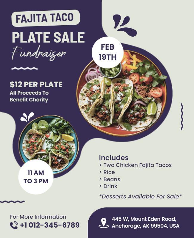 Fajita Taco Charity Fundraiser Flyer Template