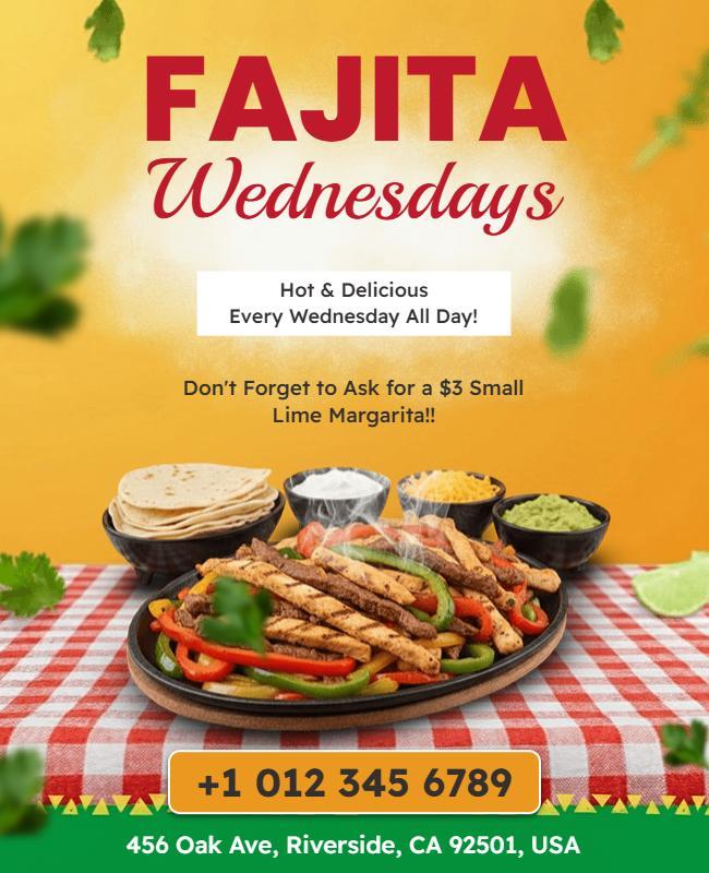 Fajita Wednesdays Restaurant Promotion Flyer Template