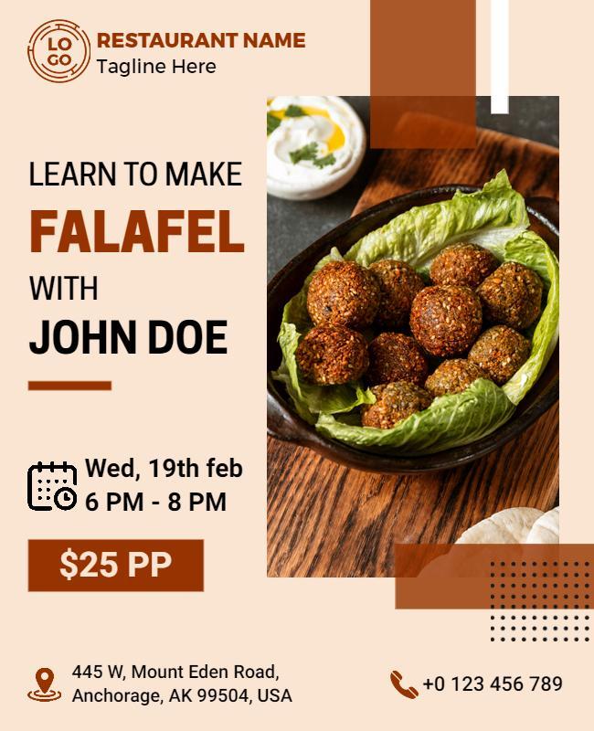 Falafel Cooking Class Event Flyer Template