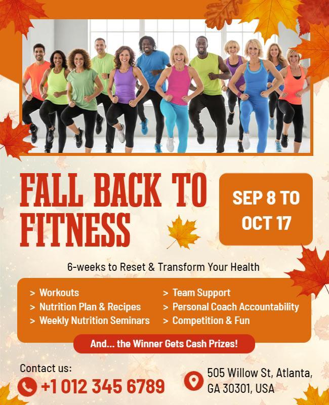 Fall Back to Fitness Event Flyer Template