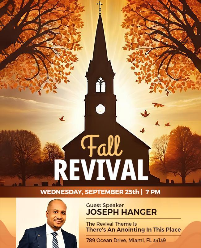 Fall Church Revival Event Flyer Template