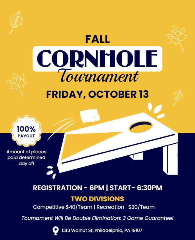 Fall Cornhole Tournament Event Flyer Template