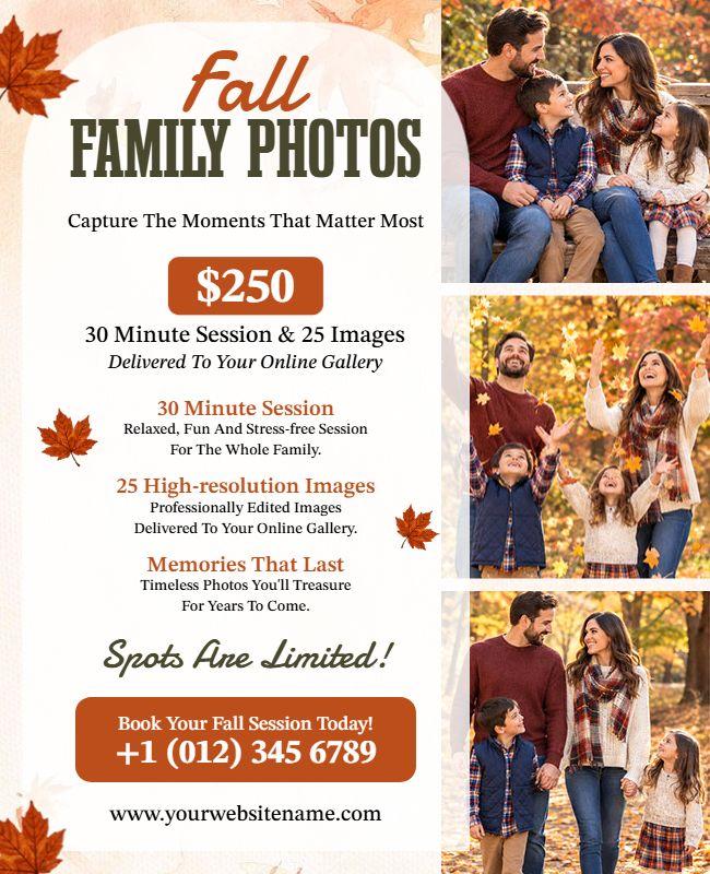 Fall Family Photography Session Flyer Template