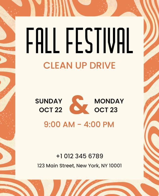 Fall Festival Clean Up Drive Flyer Template